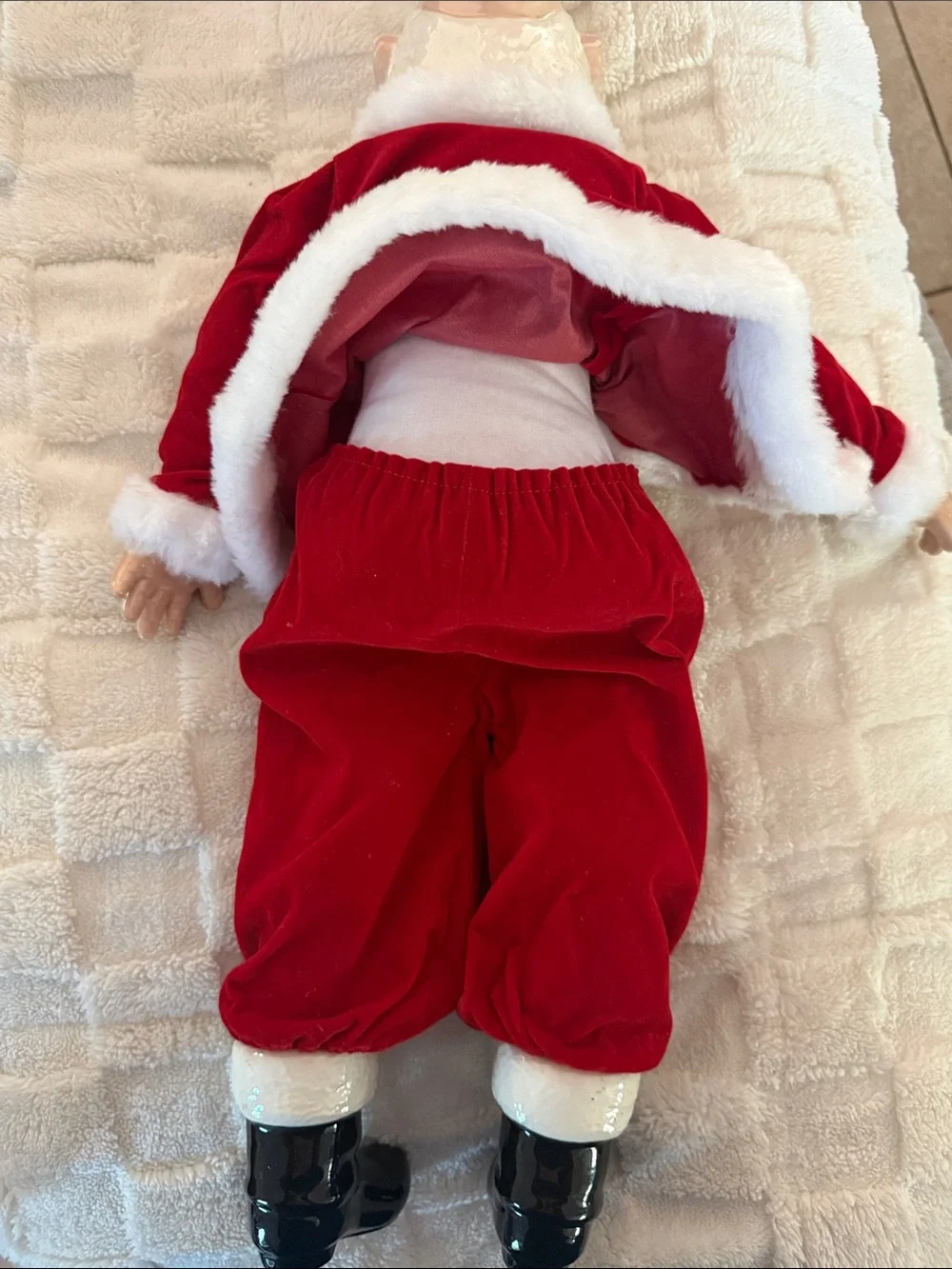 Vintage Santa & Mrs. Claus Christmas Dolls 15–17” Red Velvet Holiday Decor